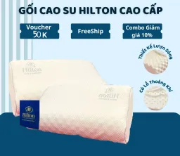 Gối Cao Su Non NgườI Lớn Hilton Chính Hãng TOPAZ Nhập Khẩu Cao Cấp Có Thiết Kế Lượn Sóng Có Lỗ Thoáng Khí Và Gai Massage