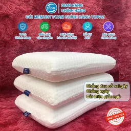 Gối Ngủ Memory Foam Chính Hãng TOPAZ Ruột Gối Cao Su Non Người Lớn Hỗ Trợ Chống Trào Ngược Phù Hợp VớI Mọi Tư Thế Nằm