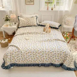 (Tặng Kèm 2 Vỏ Gối) Bộ Ga Giường Cotton Cao Cấp Chính Hãng TOPAZ _ Ga Phủ Giường Nhập Khẩu Chất Liệu Lụa Kháng Khuẩn