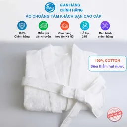 Áo Choàng Tắm Tổ Ong Khách Sạn TOPAZ Cao Cấp Màu Trắng Chất Liệu Cotton Siêu Thấm Hút Sang Trọng Tiêu Chuẩn Khách Sạn 5*