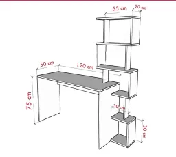 [FREESHIP HCM] Bàn Học, Bàn Làm Việc Liền Kệ Sách Gỗ MDF Tatana BH029 – Có Thiết Kế Theo Yêu Cầu