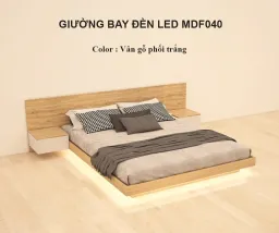 [FREESHIP HCM] Giường Bay, Giường Bệt Kiểu Nhật Đèn Led Kèm 2 Tab MDF040 – Có Thiết Kế Theo Yêu Cầu