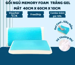 Gối Gel Lạnh TOPAZ - Ruột Gối Ngủ Memory Foam Điều Hòa Tráng Gel Lạnh - GốI Nằm Cao Su Non Người Lớn 40cm x 60cm x 10cm