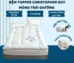 TOPPER Nệm Làm Mềm Đệm Bông Tấm Christopher Guy Chính Hãng TOPAZ Màu Trắng Giúp Bạn Có Giấc Ngủ Êm Ái Tiện Nghi Cao Cấp