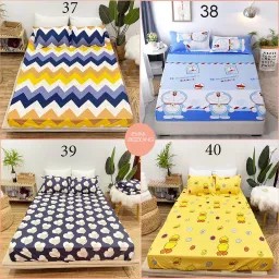 Bộ Ga Gối Cotton Poly EmmiBedding, Ga Chun Và 2 Áo Gối Nằm Siêu Xinh