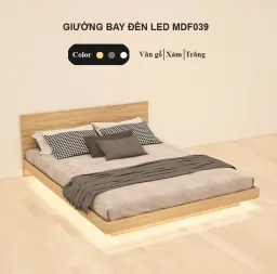 [FREESHIP HCM] Giường Bay, Giường Bệt Kiểu Nhật Đèn Led MDF039 - Có Thiết Kế Theo Yêu Cầu Khách Hàng