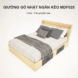 [FREESHIP HCM] Giường Gỗ MDF Kiểu Nhật Ngăn Kéo Tatana MDF025 - Có Thiết Kế Theo Yêu Cầu Khách Hàng