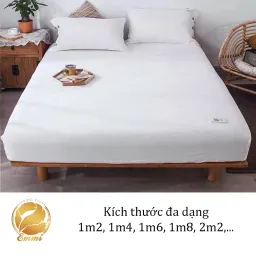 Bộ Ga Gối Cotton Tici Mầu Trắng Tinh Chuyên Dùng Cho Homestay Hoặc Nhà Nghỉ, Decor Phòng Ngủ Emmibedding Store