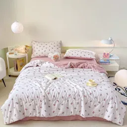 Bộ Ga Gối Kèm Chăn Trần Hè Set 4 Món Cotton Đũi Bong Bóng Mát Mềm Mịn EmmiBedding