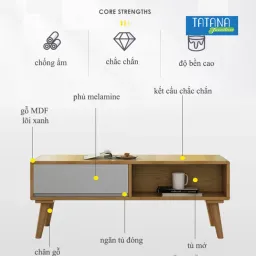 [FREESHIP HCM] Bàn Trà Bệt, Bàn Trà Nhật Gỗ MDF Chống Ẩm Tatana BT003 - Có Thiết Kế Theo Yêu Cầu