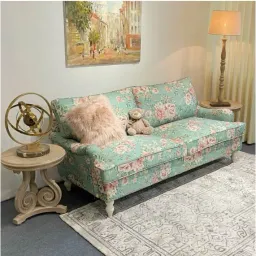 Sofa Tay Lượn Vintage Lưng Kép Dài 1m8