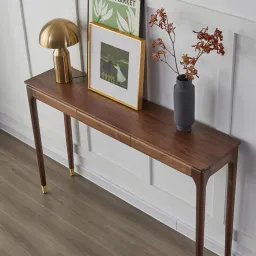 Bàn Console Chữ Nhật Gỗ Bọc Chân Vàng Sang Trọng - Nhận Làm Theo Yêu Cầu