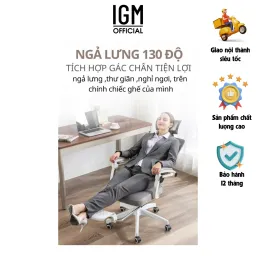 Ghế Công Thái Học IGM CTH230 Cao Cấp, Chống Đau Mỏi Lưng, Đệm Lưới Êm Ái