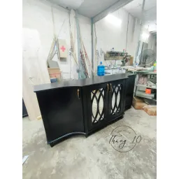 Tủ Tivi - Kệ Tủ Console Gỗ Phong Cách Đông Dương Indochine Cánh Kính