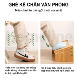 FREESHIP Ghế Kê Gác Chân Công Thái Học Gỗ MDF Tự Lắp Ghép Cho Văn Phòng, Làm Việc, Học Tập Tatana