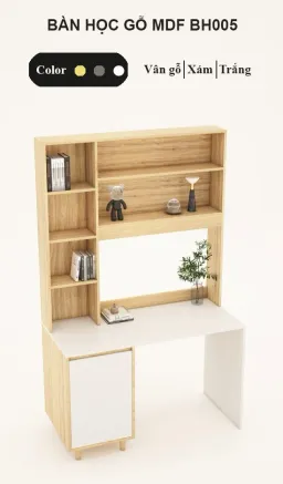 [FREESHIP HCM] Bàn Học, Bàn Làm Việc Liền Kệ Sách Gỗ MDF Tatana BH005 - Có Thiết Kế Theo Yêu Cầu