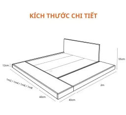 [FREESHIP HCM] Giường Ngủ Bệt Kiểu Nhật Tatami Mở Rộng MDF045 - Có Thiết Kế Theo Yêu Cầu Khách Hàng