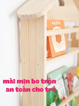 Giá Để Sách Treo Tường Không Cần Khoan Tường Cho Bé Hình Ngôi Nhà Kích Thước Lớn - Tạo Không Gian Kích Thích Đọc Sách Cho Trẻ