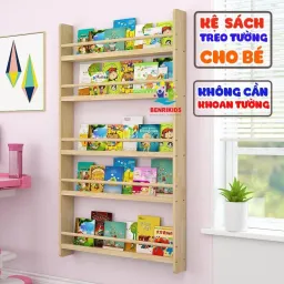 Kệ Sách Treo Tường Cho Bé Dễ Dàng Lắp Đặt Không Cần Khoan Tường Gắn Sau Cửa Tiết Kiệm Không Gian Căn Hộ