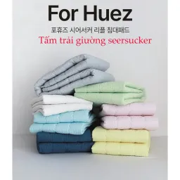 Tấm Trải Giường Nệm HANA HANA For Huez Nhập Khẩu Hàn Quốc Chất Seersucker Khử Mùi Kháng Khuẩn Dành Cho Mùa Hè - Màu Navy