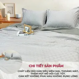 Bộ Chăn Ga Gối Đũi Gân Nhật Mềm Mại Thoáng Khí Cao Cấp An Như Bedding