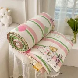 Chăn Hè Cotton Đũi Xơ Đậu Nành Mềm Kích Thước 2mx2m3 - Nhiều Mẫu Đẹp