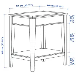 Tab / Kệ / Bàn Phụ Mặt Kính LIATORP IKEA - Trăng 57x40 cm