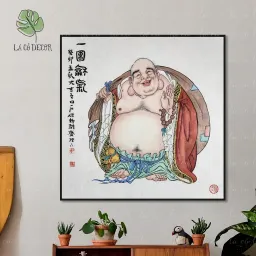 7 Mẫu Tranh Canvas Phật Di Lặc Vuông 50x50Cm, Mang Lại An Lành, May Mắn, Tài Lộc