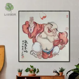 7 Mẫu Tranh Canvas Phật Di Lặc Vuông 50x50Cm, Mang Lại An Lành, May Mắn, Tài Lộc