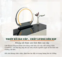 Bàn Trang Điểm Thông Minh T90 MD4, Sạc Không Dây, Loa Bluetooth, Gương Đèn Led Cảm Ứng 3 Màu, Nhập Khẩu Cao Cấp Hiện Đại