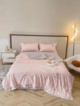 Bộ Chăn Ga Gối Phi Lụa Dream City 4 Món An Như Bedding