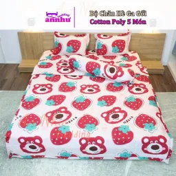 Bộ Chăn Hè Ga Gối Cotton Poly Đầy Đủ 5 Món An Như Bedding