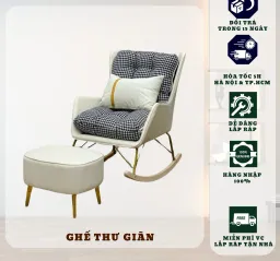 Ghế Sofa Bập Bênh T90 - Thư Giãn, Đọc Sách, Xem Tivi - Nhập Khẩu Cao Cấp, Tặng Kèm Ghế Đôn