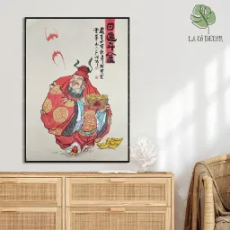 Tranh Thần Tài Hút Tài Lộc, Vượng Khí - Kích Thước 40x60 / 50x70cm - Nhiều Mẫu