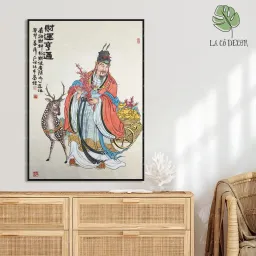 Tranh Thần Tài Hút Tài Lộc, Vượng Khí - Kích Thước 40x60 / 50x70cm - Nhiều Mẫu