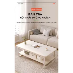 Bàn Trà Sofa Phòng Khách Chân Sắt Sơn Tĩnh Điện Thương Hiệu ILUMIA - GM135