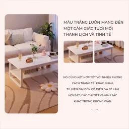 Bàn Trà Sofa Phòng Khách Chân Sắt Sơn Tĩnh Điện Thương Hiệu ILUMIA - GM135