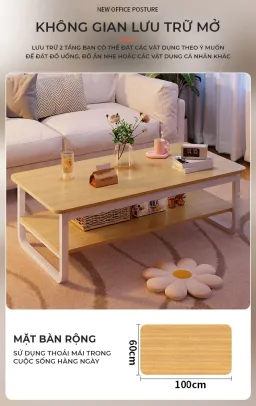 Bàn Trà Sofa Phòng Khách Chân Sắt Sơn Tĩnh Điện Thương Hiệu ILUMIA - GM135