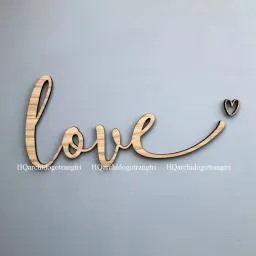 Chữ Love Kèm Trái Tim Gỗ Trang Trí Dán Tường Độc Đáo Từ Gỗ Chủ Đề Tình Yêu