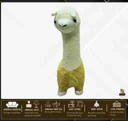 Ghế Đồ Chơi Lạc Đà Alpaca YOLO Trẻ Em Có Bánh Xe, Khung Gỗ Thông Hàng Nhập Khẩu Cao Cấp Hiện Đại