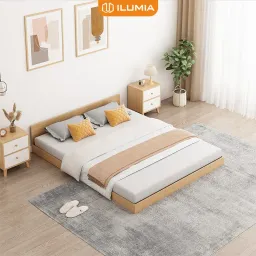 Giường Đôi Bệt, Pallet Gỗ Giường 2m Gỗ MDF Phủ Melamine Tháo Lắp Decor Phòng Thương Hiệu ILUMIA - GP310