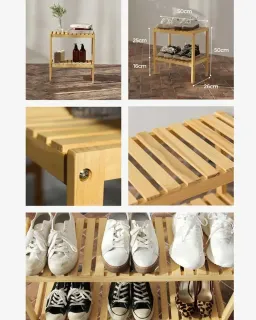 Kệ Giày Gỗ 2 Tầng Shoe Rack Size 500 / 800 / 1000