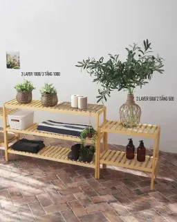 Kệ Giày Gỗ 2 Tầng Shoe Rack Size 500 / 800 / 1000