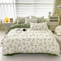 Bộ Chăn Ga Gối Cotton Poly Emmibedding Phong Cách Hàn Quốc Drap Giường Cotton Hot Trend (Không Kèm Ruột)