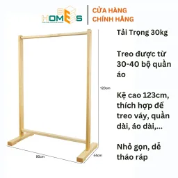 Giá Treo Quần Áo Gỗ Đơn BEHOMES