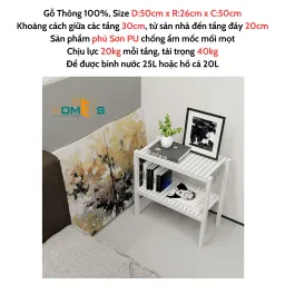 Kệ Giày Gỗ 2 Tầng 50cm