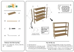 Kệ Giày Gỗ 4 Tầng 80cm