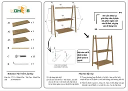 Kệ Sách Đa Năng 3 Tầng Mặt Nan