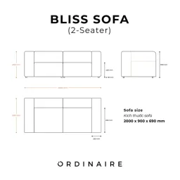 Bliss Sofa - ( 2 Chỗ Ngồi ) Kiểu Dáng Tối Giản -- Bliss Sofa ( 2-Seater)