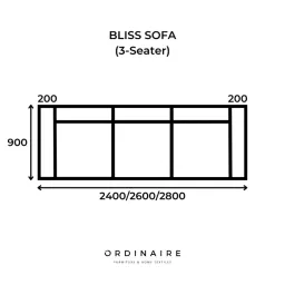 Bliss Sofa - ( 3 Chỗ Ngồi ) Tối Giản Thanh Lịch -- Bliss Sofa ( 3-Seater)